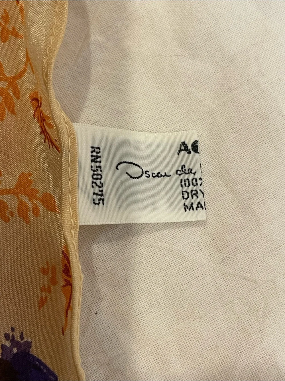 Vintage Oscar de la Renta 100% Silk Floral Scarf Japan Long Skinny Oblong